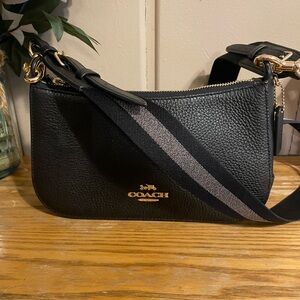 Coach Black Pebbled Leather Crossbody Bag